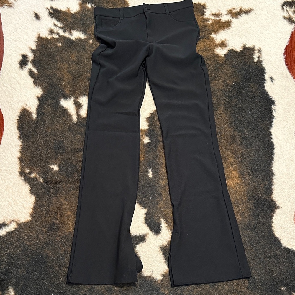 Zara Black Flared split hem Trousers